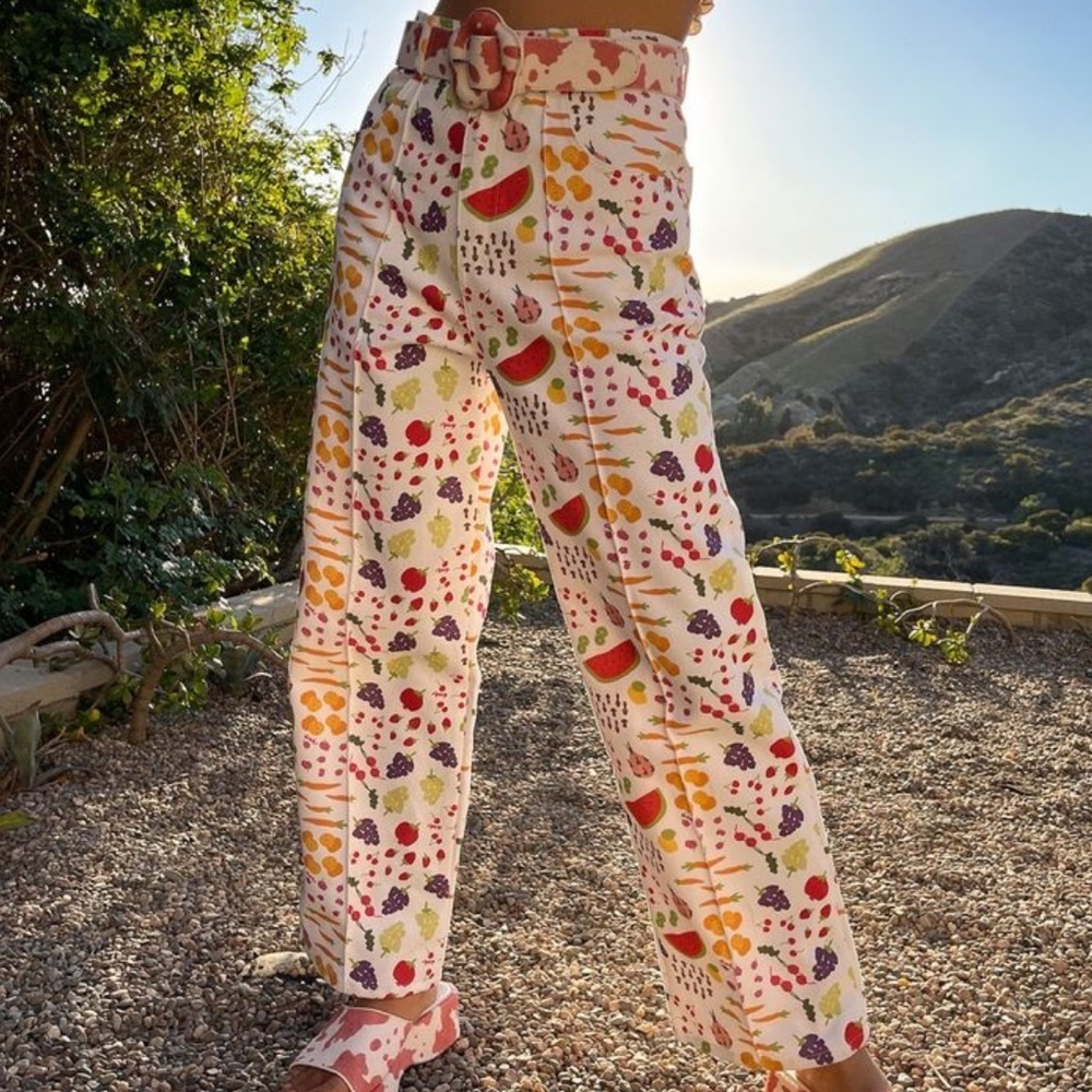Lisa Says Gah Farmers Market Print Wide Leg Robyn Jeans - Picture 2 of 13
